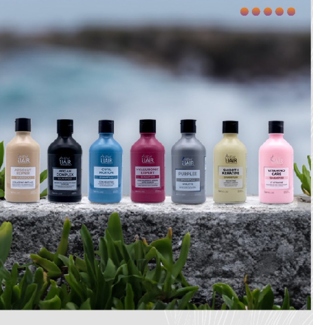 Productos profesionales Ecos Lab sobre piedra y hojas verdes